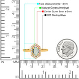 Art Deco Oval Natural Stone Hexagonal Ring