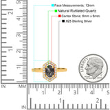 Art Deco Oval Natural Stone Hexagonal Ring