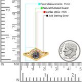 Art Deco Round Natural Stone Leaf Style Ring