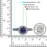 Art Deco Round Natural Stone Halo Ring
