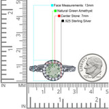 Art Deco Round Natural Stone Halo Ring