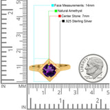 Minimalist Round Natural Stone Solitaire Ring
