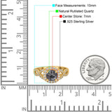Art Deco Round Natural Stone Wedding Ring
