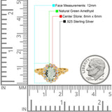 Art Deco Oval Natural Stone Floral Ring