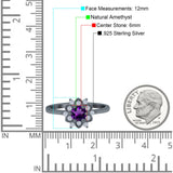 Art Deco Round Natural Stone Flower Ring