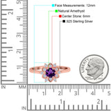 Art Deco Round Natural Stone Flower Ring