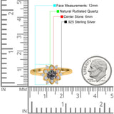 Art Deco Round Natural Stone Flower Ring