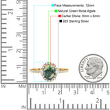 Art Deco Oval Natural Stone Halo Ring