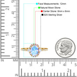 Art Deco Oval Natural Stone Halo Ring