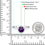 Minimalist Round Natural Stone Solitaire Ring