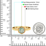 Minimalist Round Natural Stone Solitaire Ring