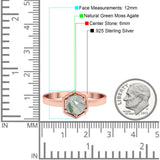 Minimalist Round Natural Stone Solitaire Ring