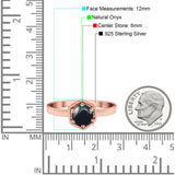 Minimalist Round Natural Stone Solitaire Ring
