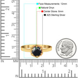 Minimalist Round Natural Stone Solitaire Ring