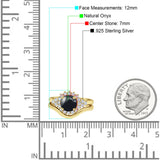 Two Piece Round Natural Stone Cluster Ring