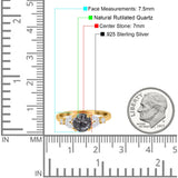 Art Deco Round Natural Stone Leaf Style Ring