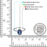  Oval Natural Stone Solitaire Cathedral Ring