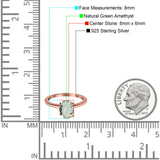  Oval Natural Stone Solitaire Cathedral Ring