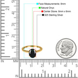  Oval Natural Stone Solitaire Cathedral Ring