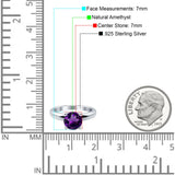  Round Natural Stone Solitaire Cathedral Ring