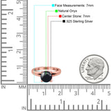  Round Natural Stone Solitaire Cathedral Ring