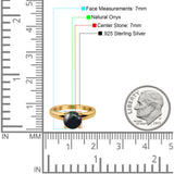  Round Natural Stone Solitaire Cathedral Ring