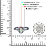 Art Deco Oval Natural Stone Halo Ring