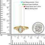 Art Deco Oval Natural Stone Halo Ring