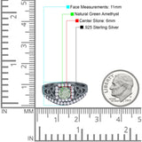 Cushion Cut Halo Round Natural Stone Ring