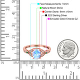 Oval Natural Stone Leaf Design Beaded Ring