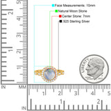 Round Natural Stone Halo Ring