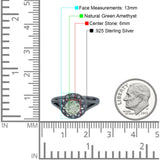 Art Deco Round Natural Stone Floral Ring