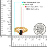 Oval Natural Stone Braided Solitaire Ring