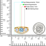 Two Piece Round Natural Stone Trio Ring