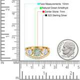 Two Piece Round Natural Stone Trio Ring