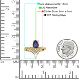 Pear Teardrop Natural Stone Wedding Ring
