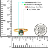 Pear Teardrop Natural Stone Solitaire Ring