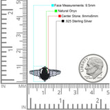 Oval Natural Stone Tapered Baguette Ring