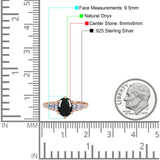 Oval Natural Stone Tapered Baguette Ring