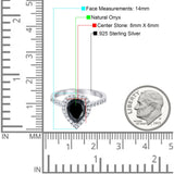 Pear Teardrop Natural Stone Halo Ring