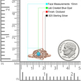 Round Lab Created Blue Opal Hamsa Hand Ring
