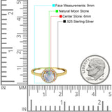 Art Deco Round Natural Stone Wedding Ring