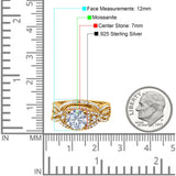 Round Natural Stone Three Piece Ring