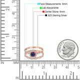 Two Piece Round Natural Stone Bridal Ring
