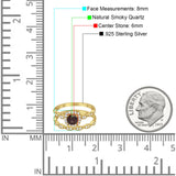 Two Piece Round Natural Stone Bridal Ring