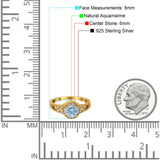 Art Deco Round Natural Stone Halo Ring