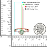 Art Deco Round Natural Stone Wedding Ring