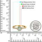 Art Deco Round Natural Stone Wedding Ring