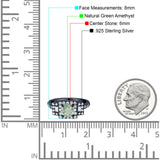 Art Deco Round Natural Stone Halo Princess Cut Ring
