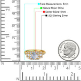 Art Deco Round Natural Stone Halo Princess Cut Ring